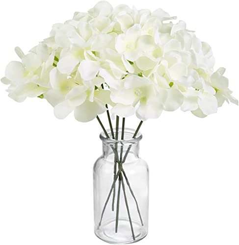 Auihiay 64-Piece Silk Hydrangea Flower Set with Stems for Wedding ceremony Centerpieces, Dwelling, Backyard, Child Showers, and Occasion Decorations (Ivory)