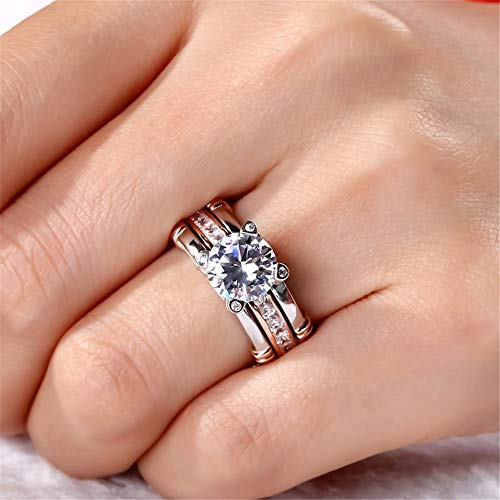 Jeulia Sterling Silver Diamond Band Rings for Girls - CZ Interchangeable Wedding ceremony, Engagement, Anniversary, and Promise Ring Units